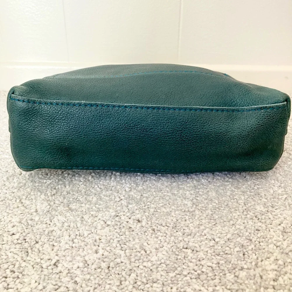 Portland Leather PLG Poppy Lagoon Teal Green Pebbled Leather Crossbody Bag Purse